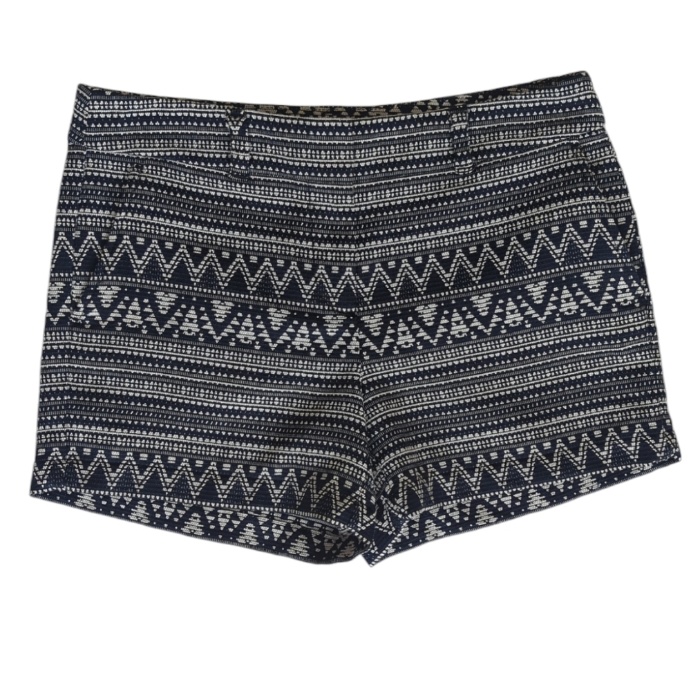 Loft Outlet Geometric Woven Pattern Tribal Shorts 4 Blue White